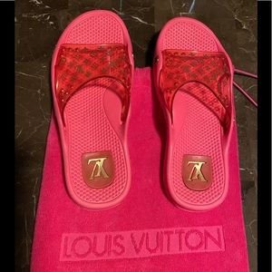 Rare Auth Louis Vuitton Spa Mules Pink sz 40